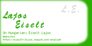 lajos eiselt business card